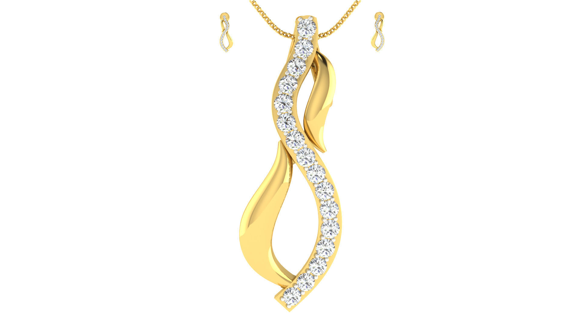 Earring Pendant Set 3dm STL OBJ FBX Render Details 3D print model_11