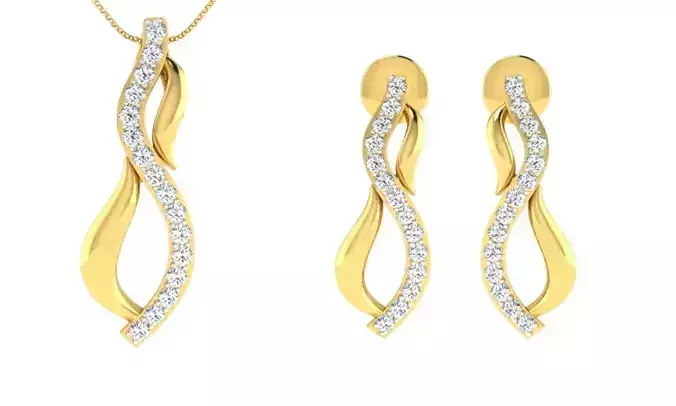 Earring Pendant Set 3dm STL OBJ FBX Render Details 3D print model