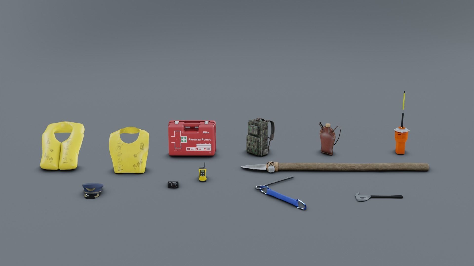 Plane crash survival - asset pack Low-poly 3D model_1
