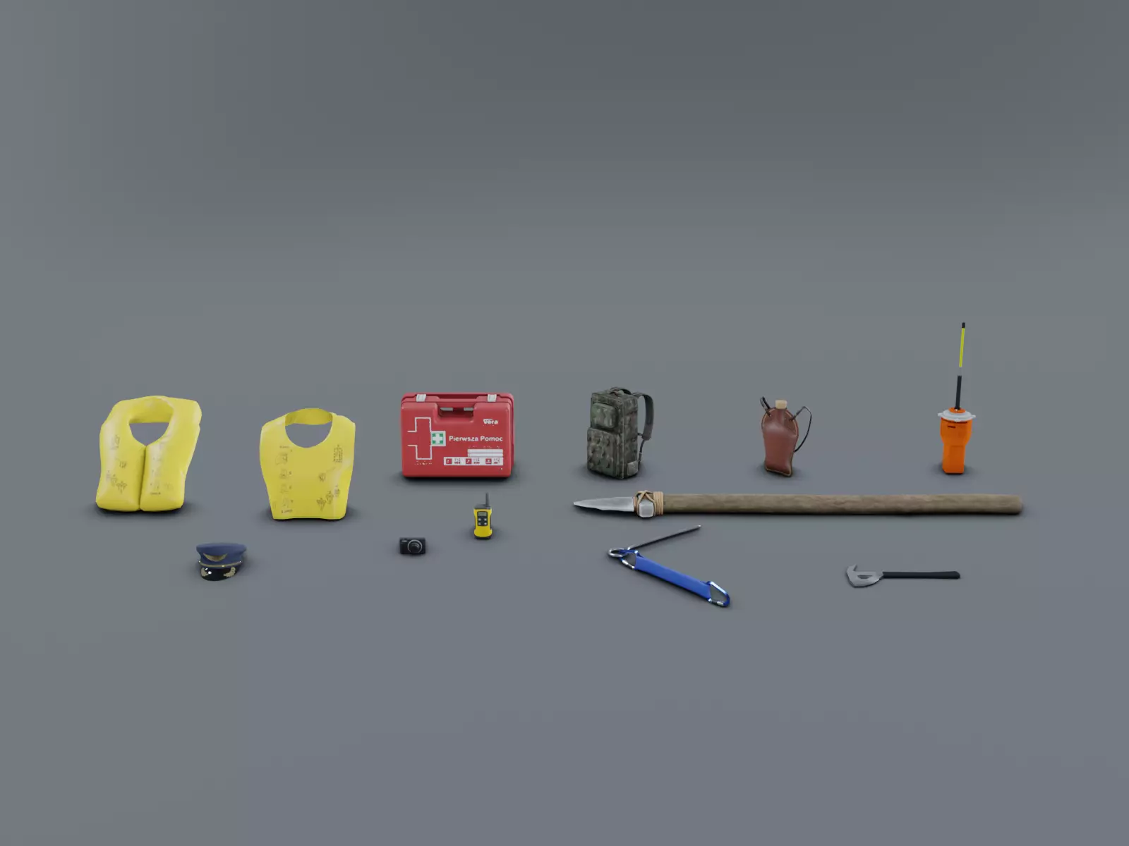 Plane crash survival - asset pack Low-poly 3D model_0