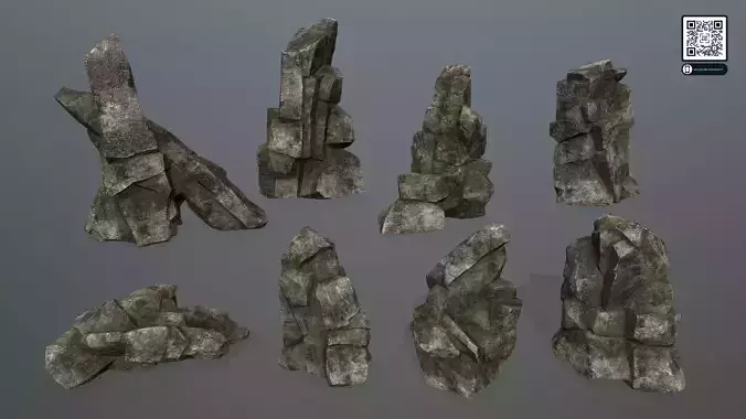 rocks rock Low-poly 3D model
