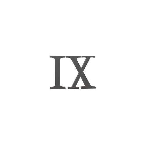 Roman Numerals 9 v1 001 Low-poly 3D model