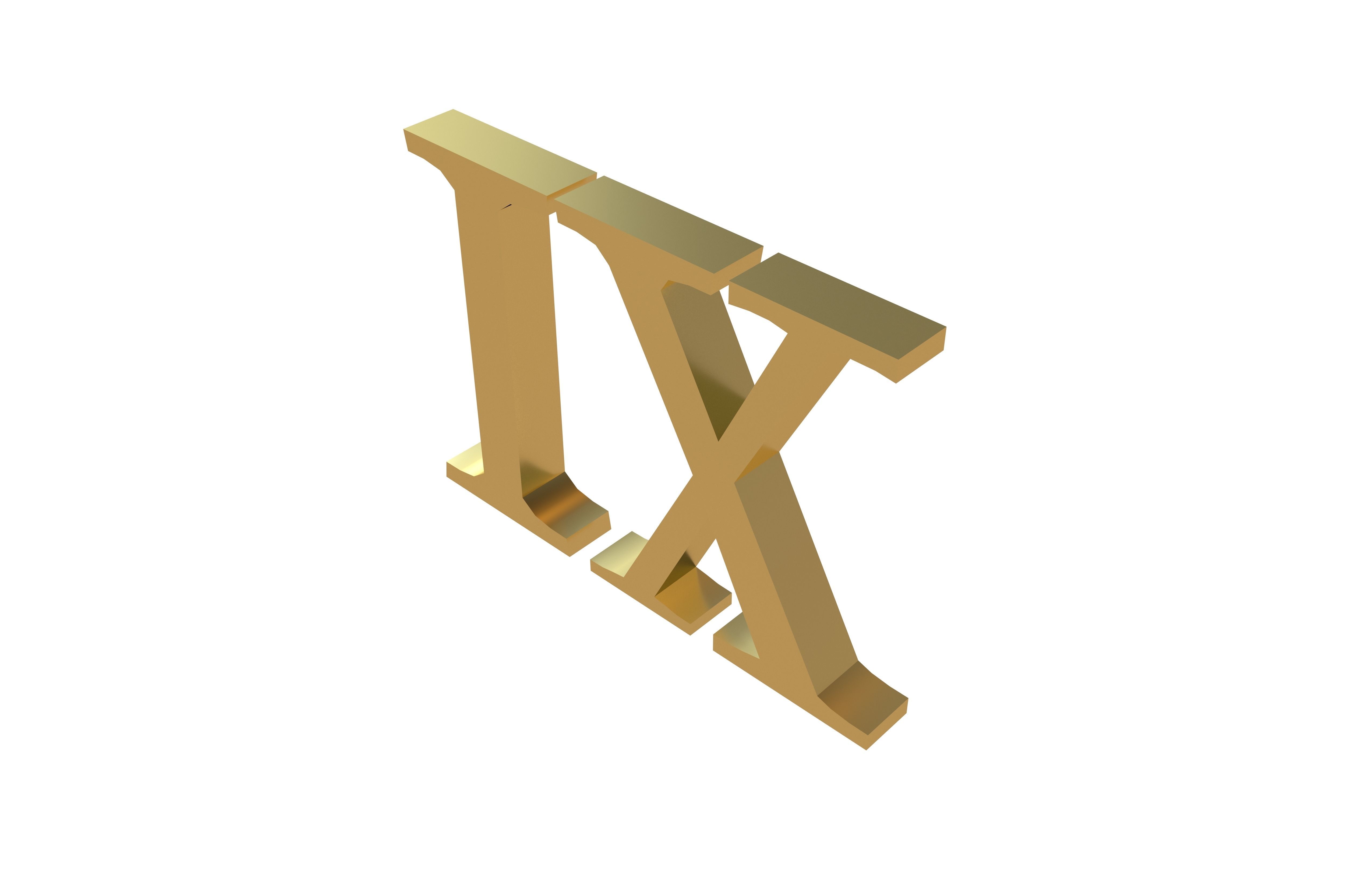 Roman Numerals 9 v1 002 Low-poly 3D model_2