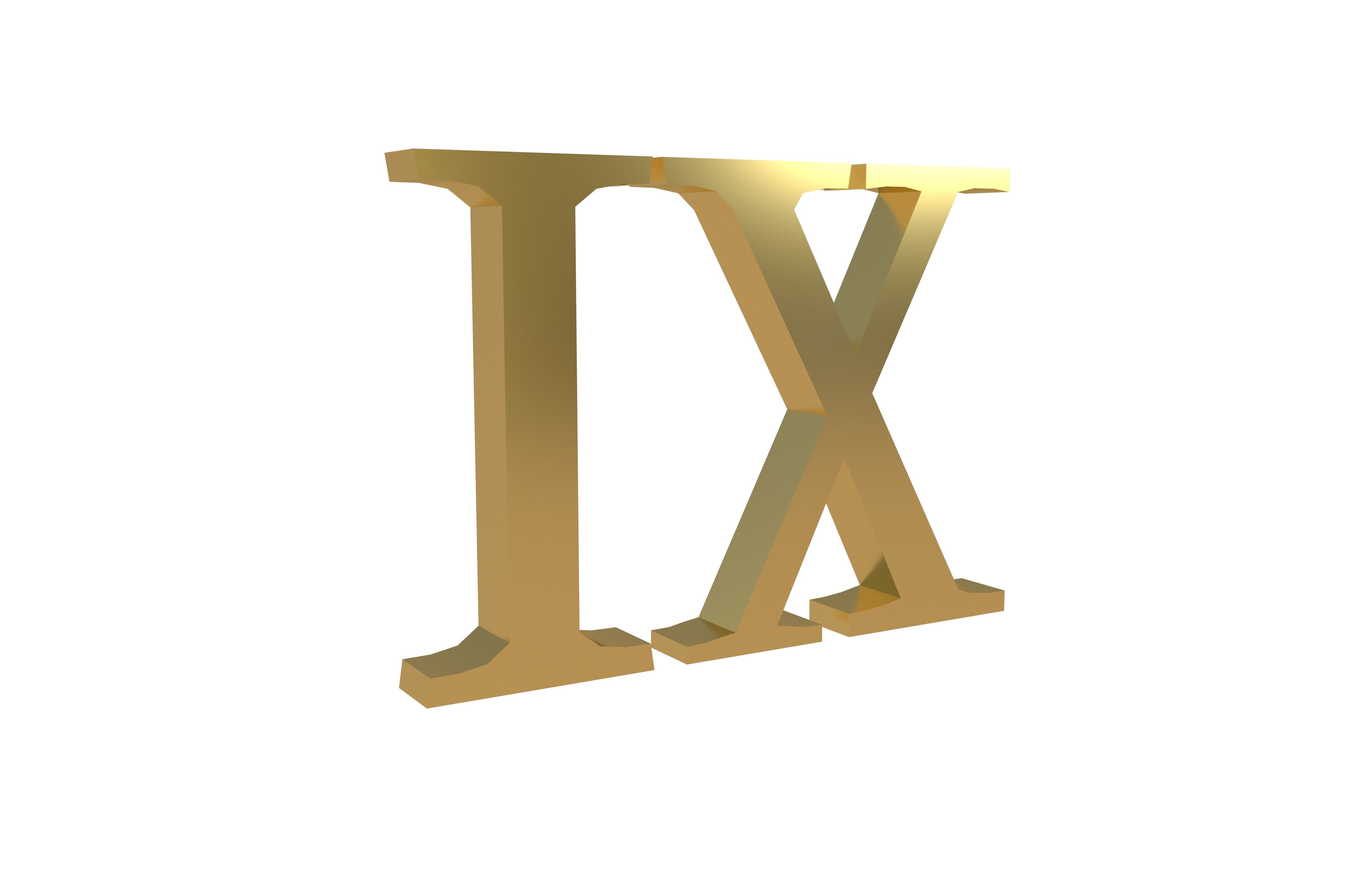 Roman Numerals 9 v1 002 Low-poly 3D model_1