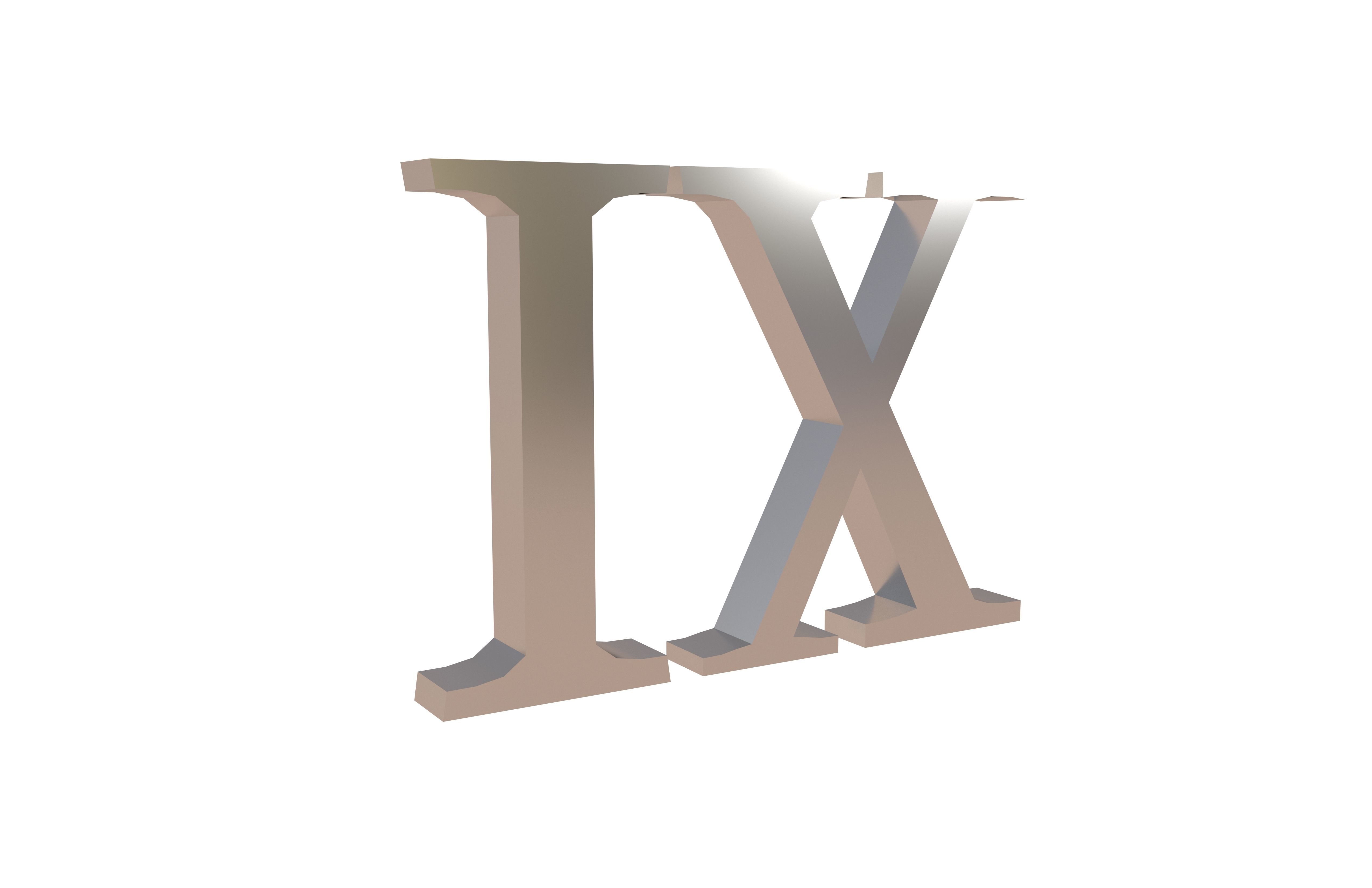 Roman Numerals 9 v1 003 Low-poly 3D model_1