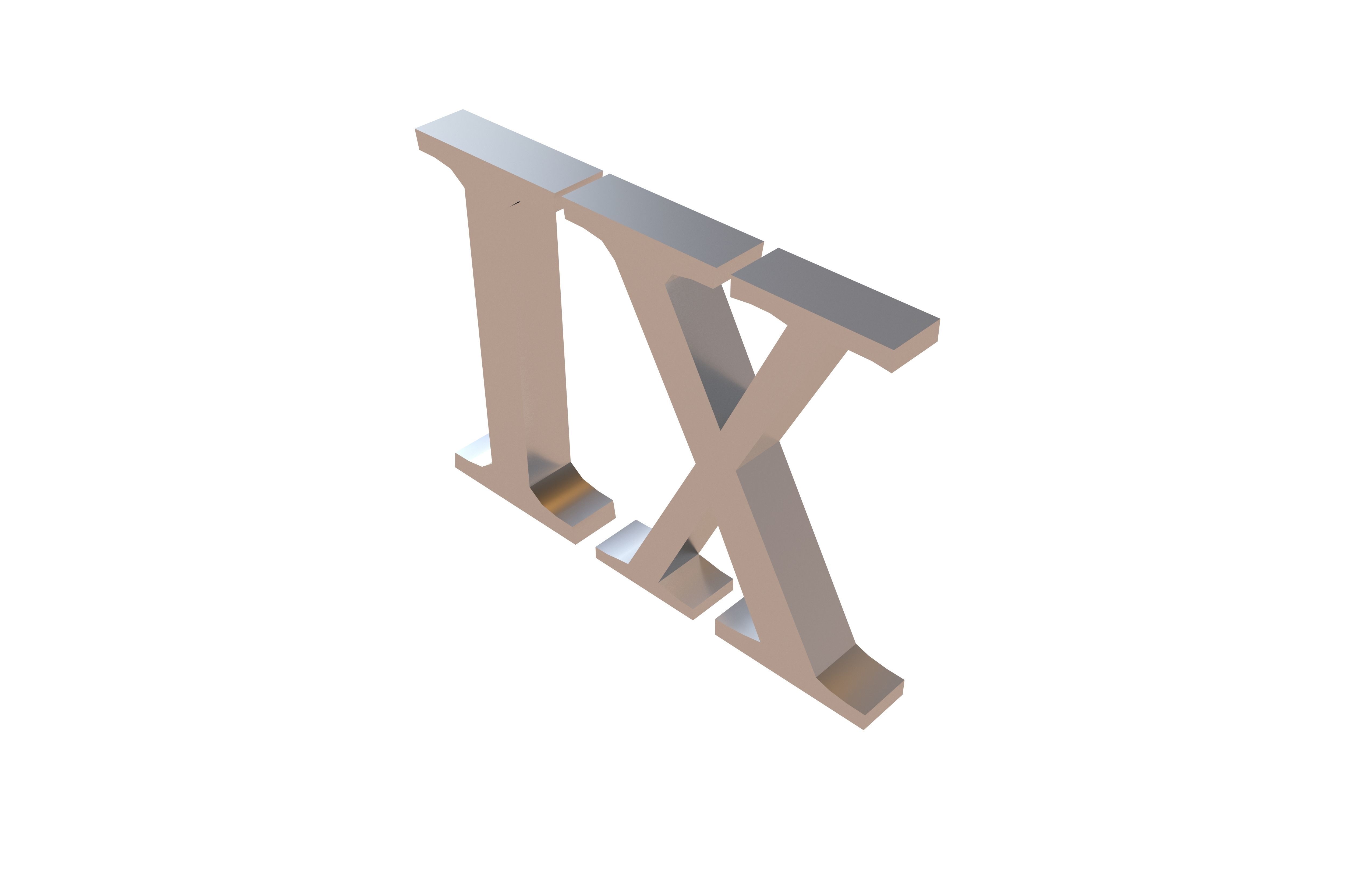 Roman Numerals 9 v1 003 Low-poly 3D model_3