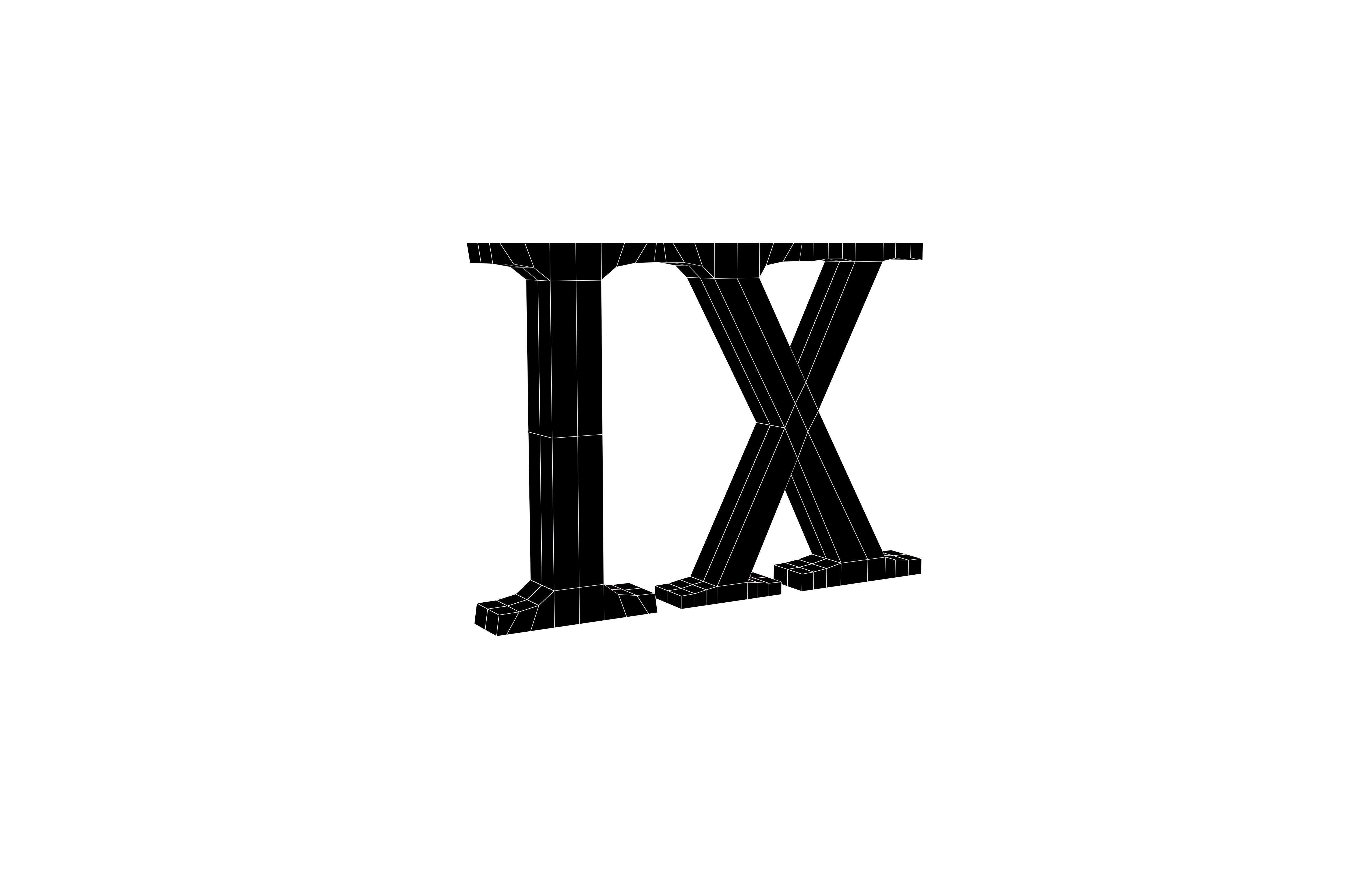 Roman Numerals 9 v1 003 Low-poly 3D model_4