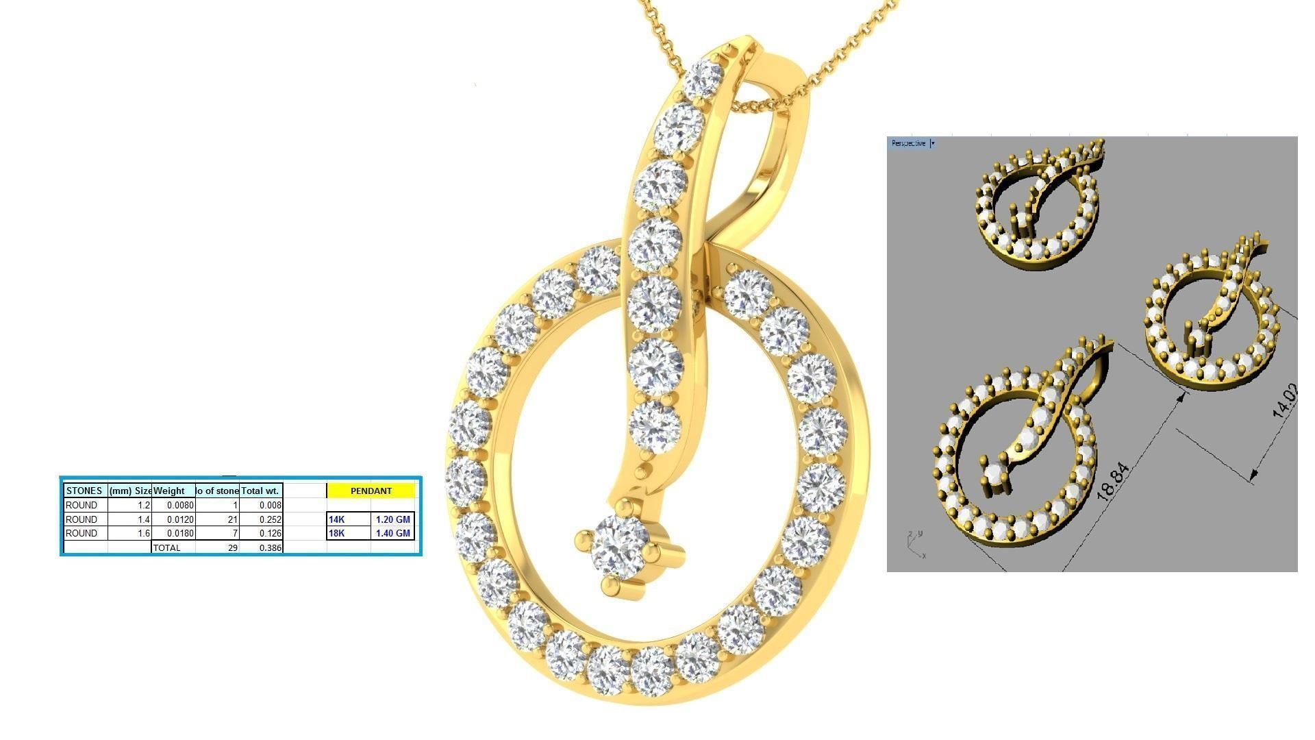 Earring Pendant Set 3dm STL OBJ FBX Render Details 3D print model_1