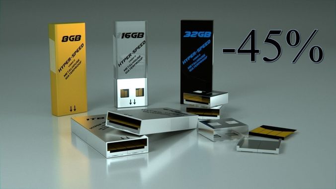 USB Pendrive in MetalHouse LowPoly free Free low-poly 3D model