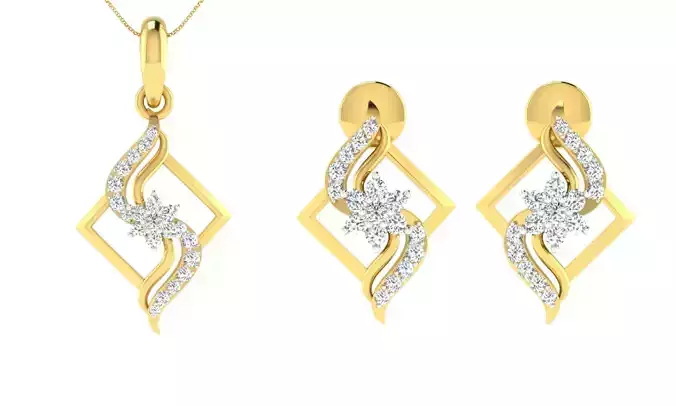 Earring Pendant Set 3dm STL OBJ FBX Render Details