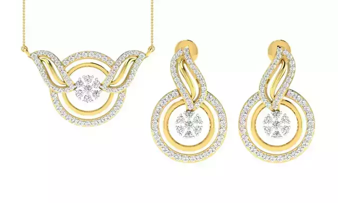Earring Pendant Set 3dm STL OBJ FBX Render Details