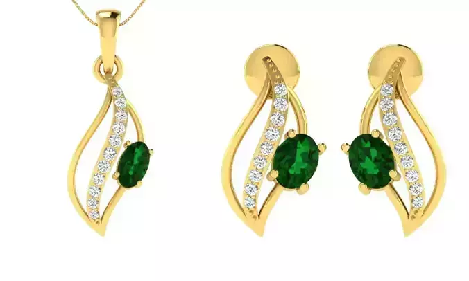 Earring Pendant Set 3dm STL OBJ FBX Render Details