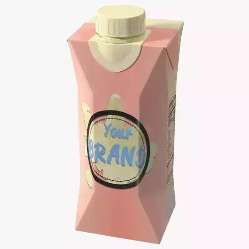 Mockup Small Aseptic Carton with Cap Pink