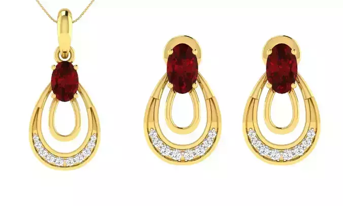 Earring Pendant Set 3dm STL OBJ FBX Render Details