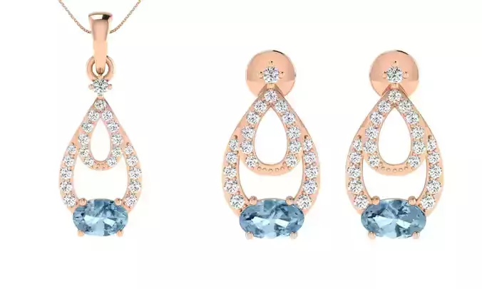 Earring Pendant Set 3dm STL OBJ FBX Render Details
