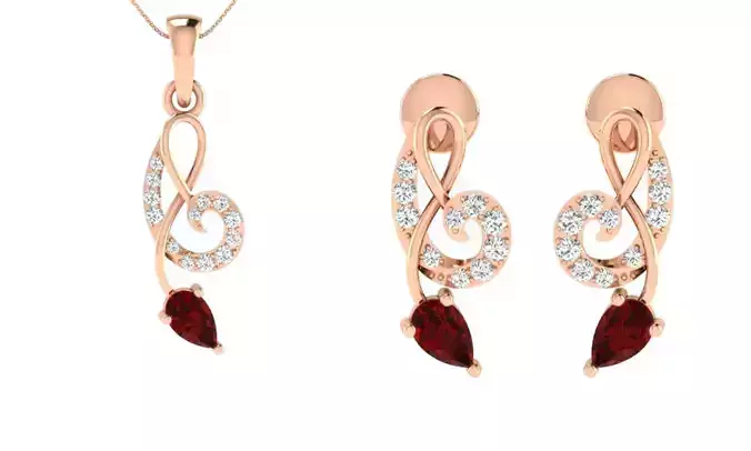 Earring Pendant Set 3dm STL OBJ FBX Render Details