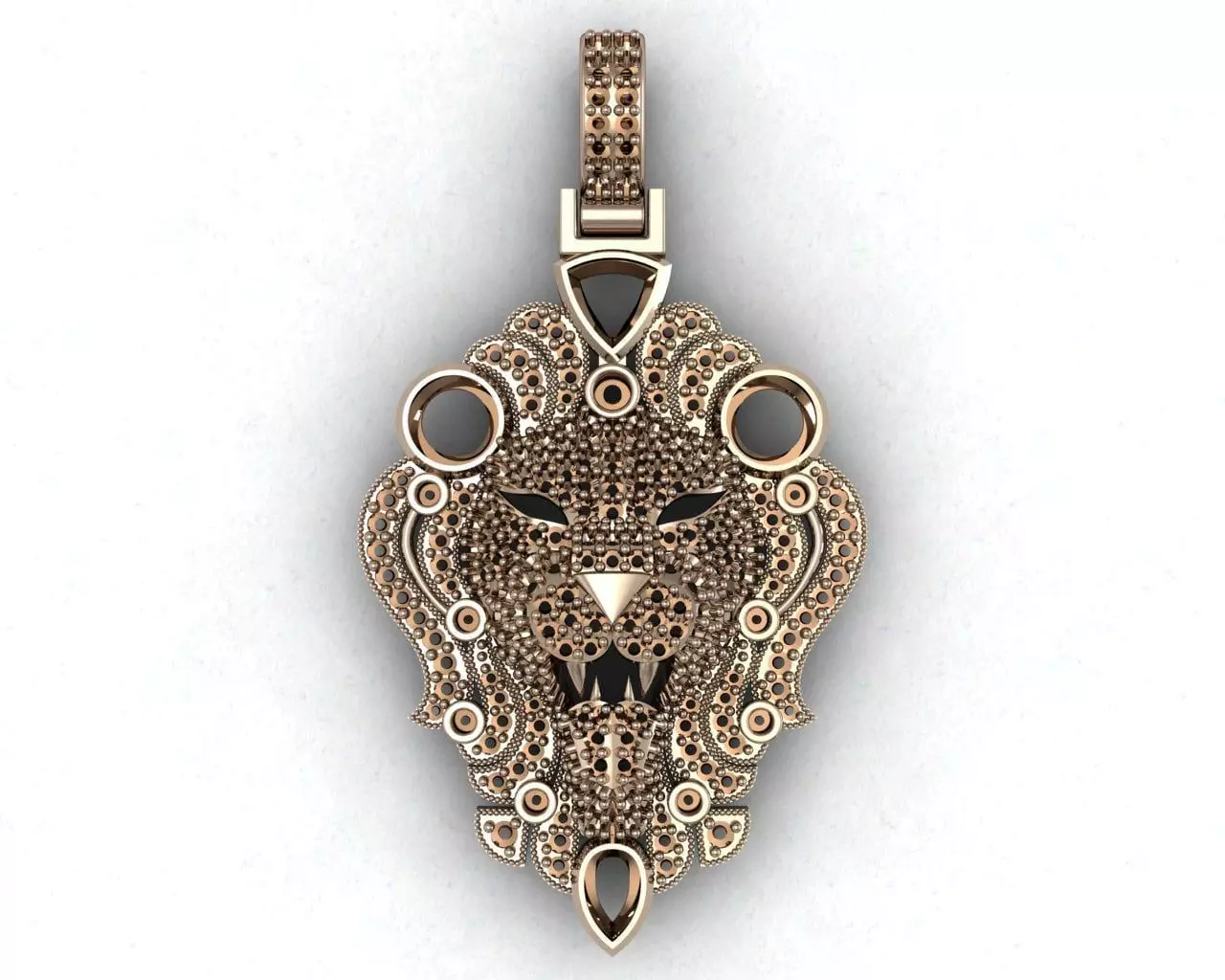 LION FACE PENDENT 3D print model_0