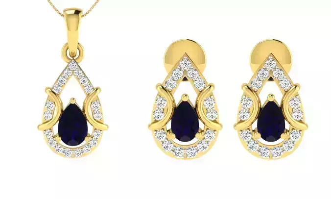 Earring Pendant Set 3dm STL OBJ FBX Render Details