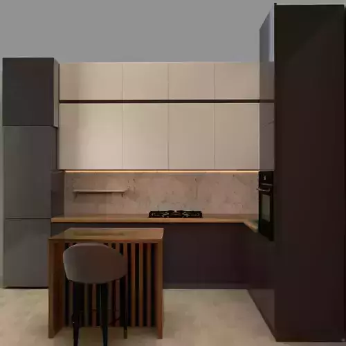 Kitchen modern with cabinets and counter tops