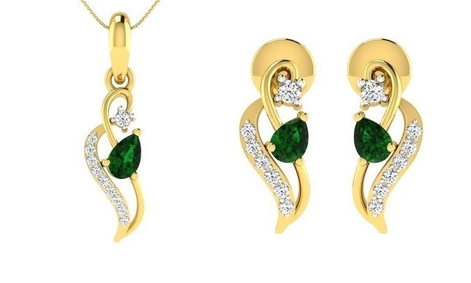 Earring Pendant Set 3dm STL OBJ FBX Render Details 3D print model