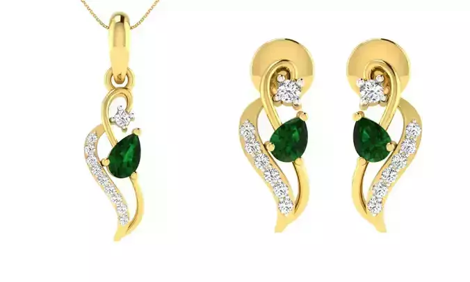 Earring Pendant Set 3dm STL OBJ FBX Render Details