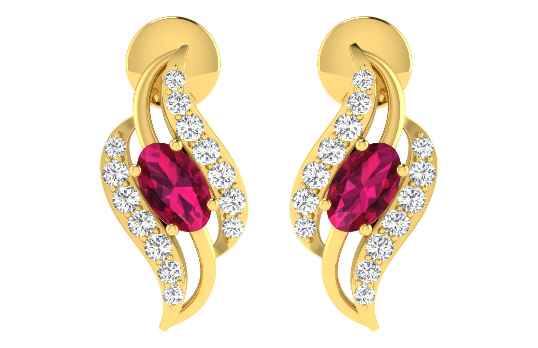 Earring Pendant Set 3dm STL OBJ FBX Render Details 3D print model_3