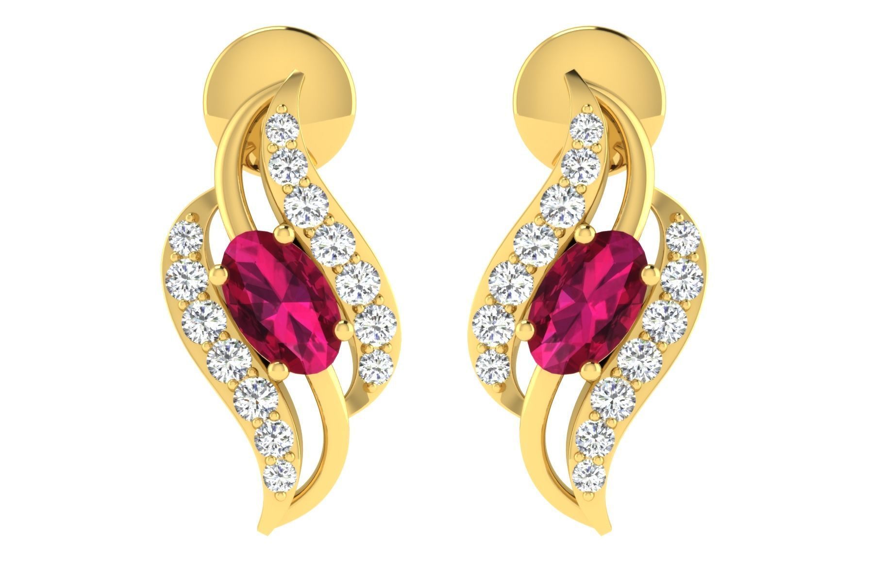 Earring Pendant Set 3dm STL OBJ FBX Render Details 3D print model_4