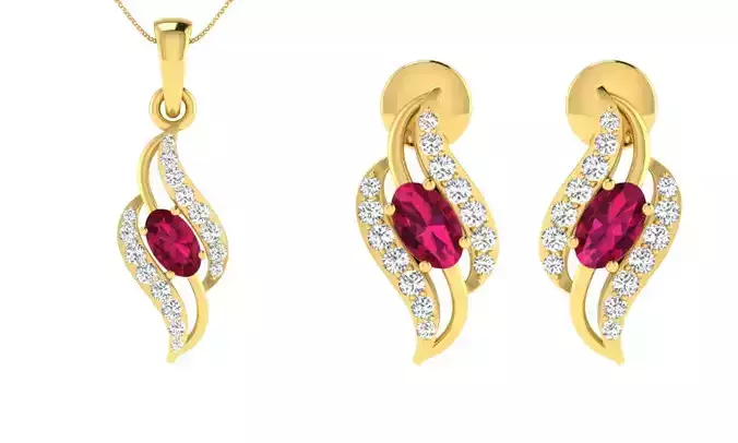 Earring Pendant Set 3dm STL OBJ FBX Render Details