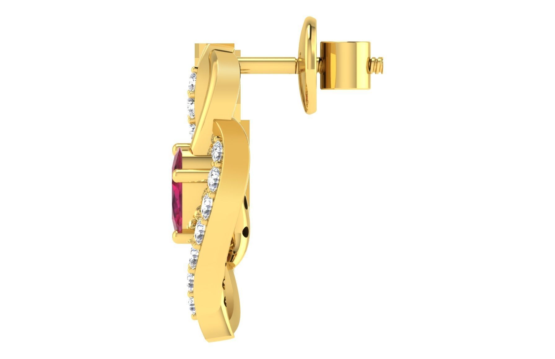 Earring Pendant Set 3dm STL OBJ FBX Render Details 3D print model_6