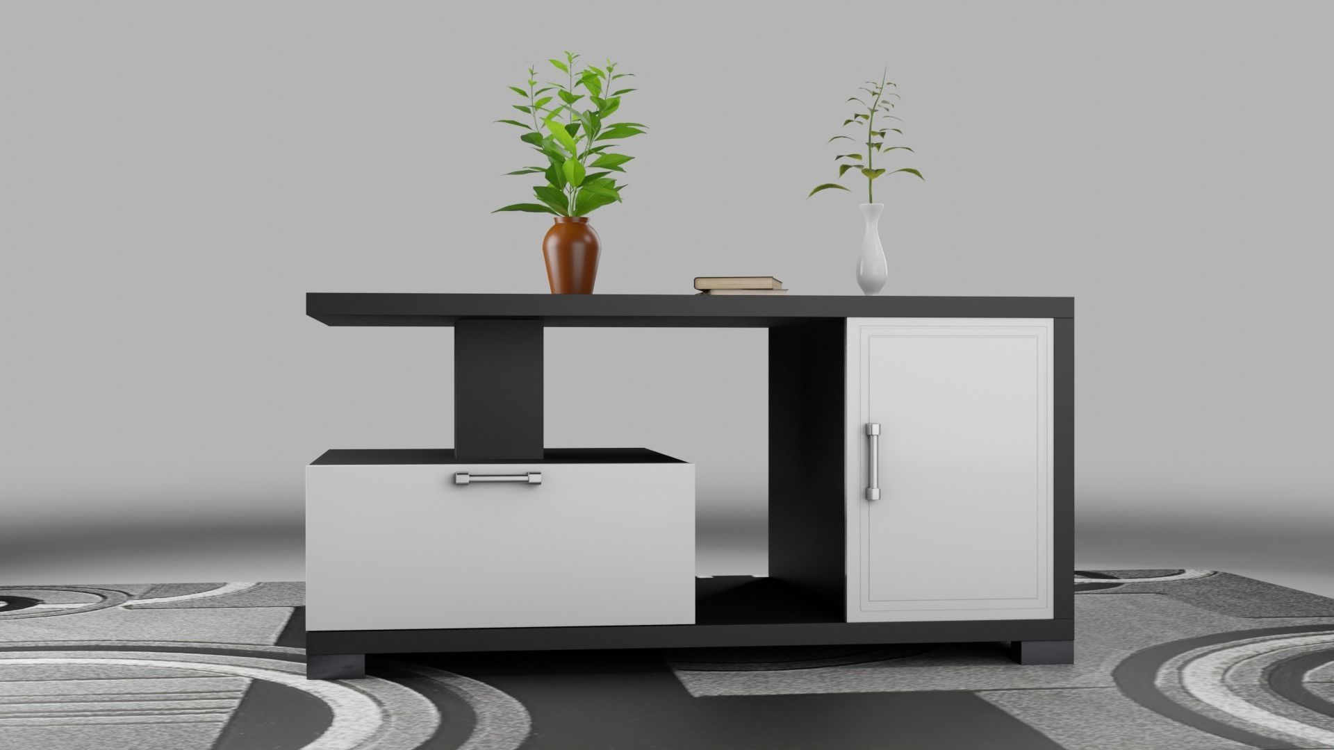 Sofa Set couch with pillows Low-poly 3D model_17