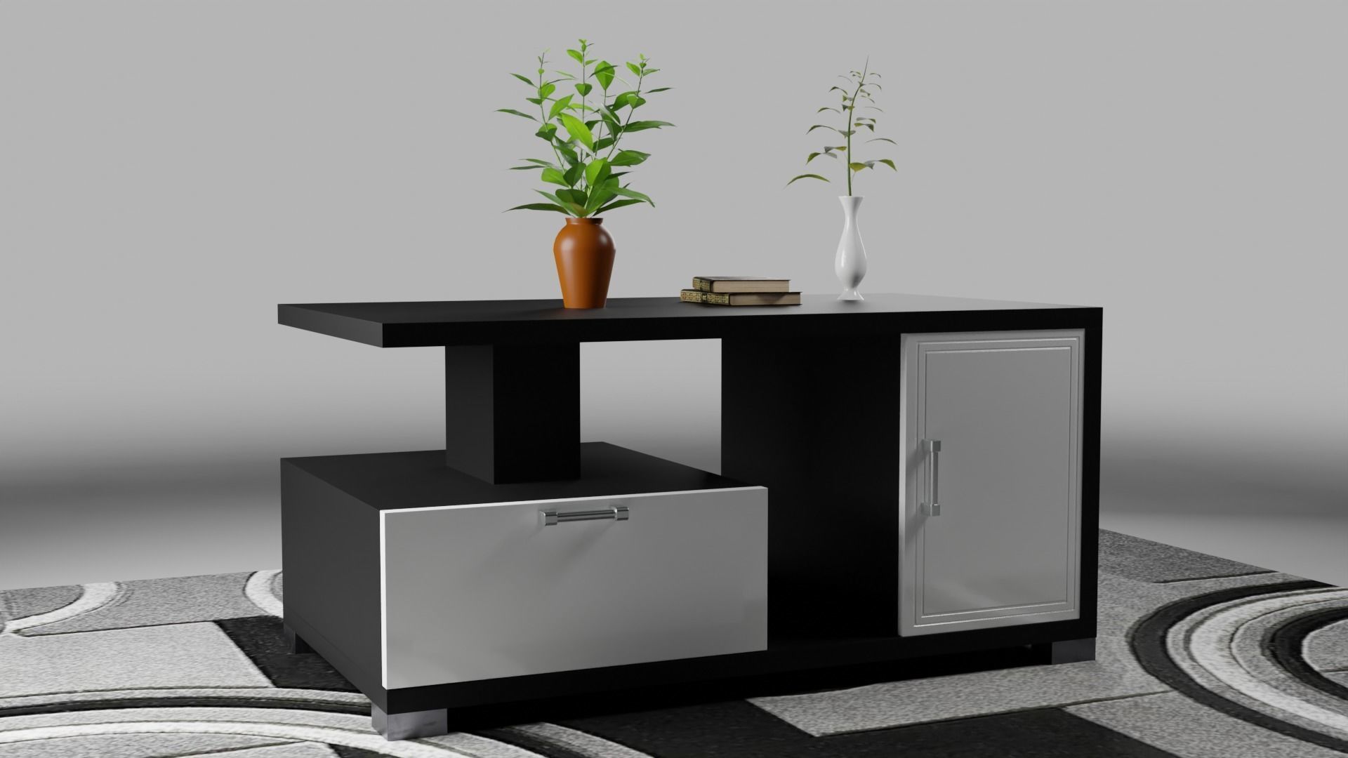 Sofa Set couch with pillows Low-poly 3D model_16