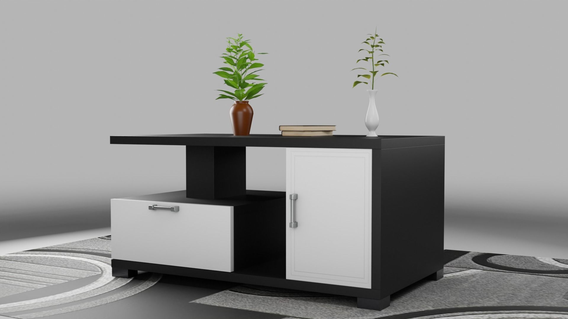 Sofa Set couch with pillows Low-poly 3D model_19