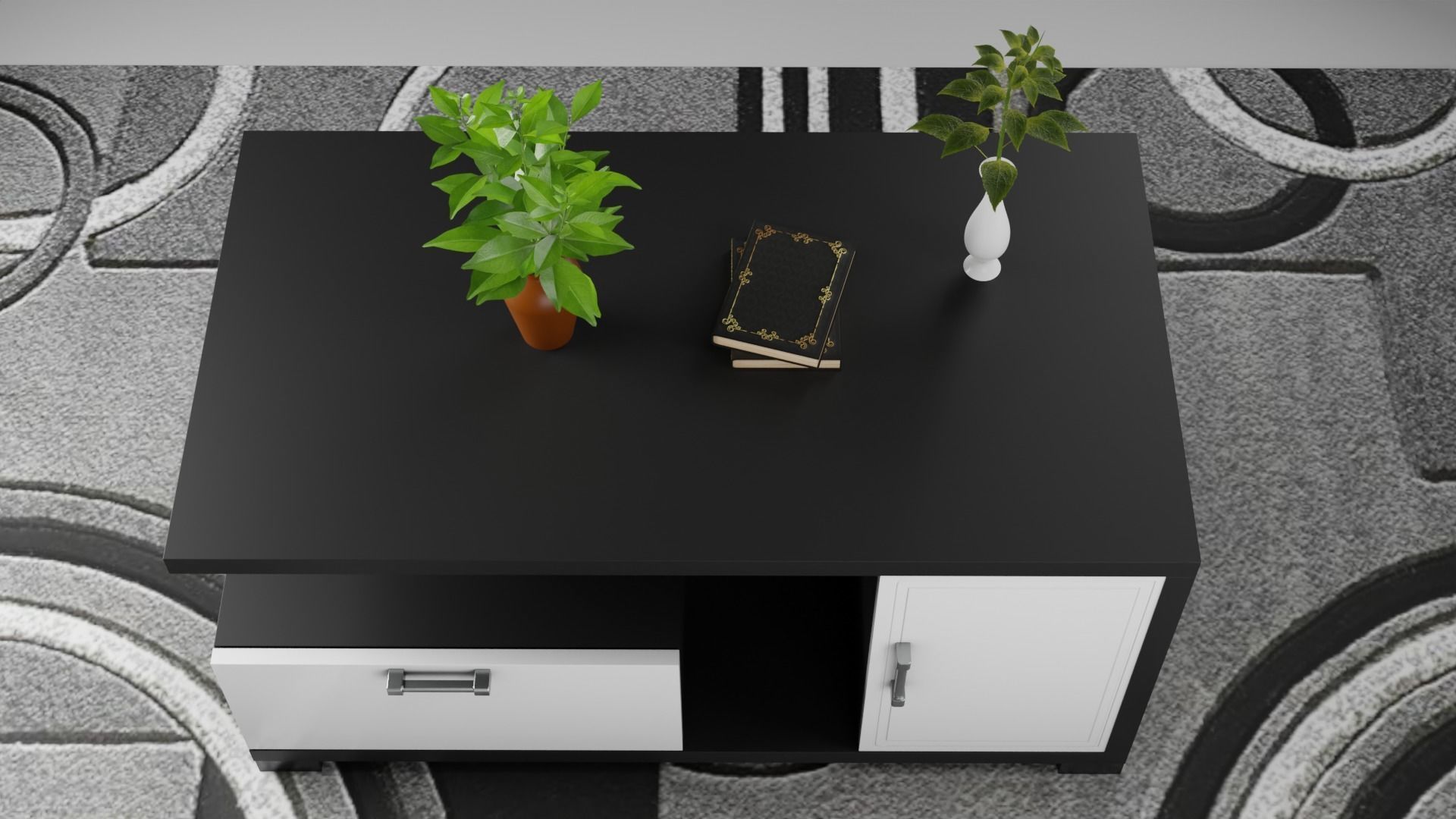 Sofa Set couch with pillows Low-poly 3D model_22