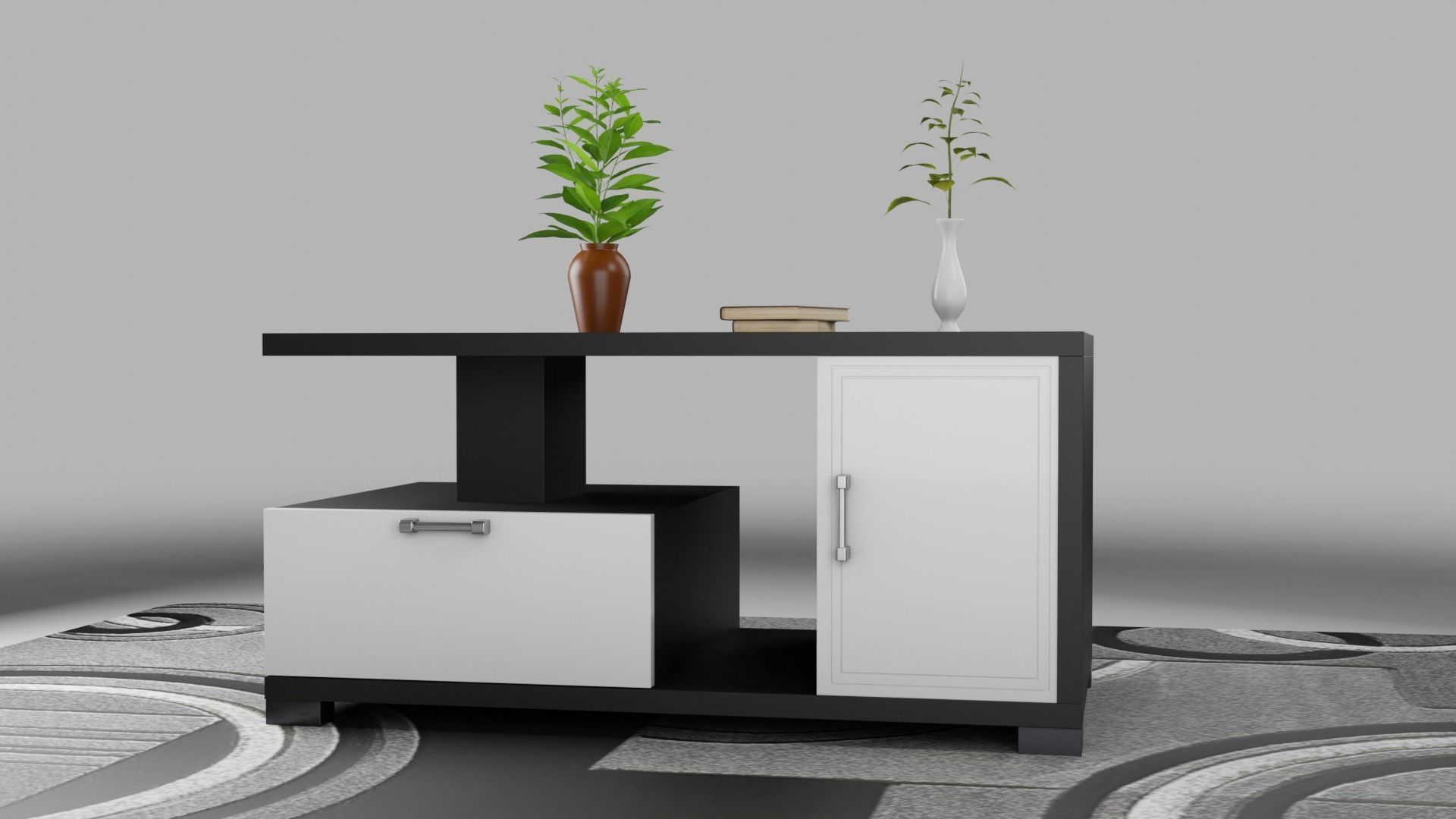 Sofa Set couch with pillows Low-poly 3D model_18