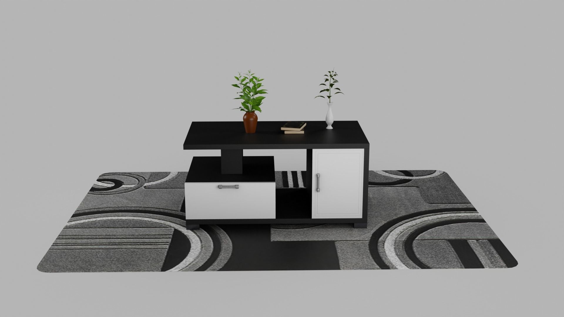 Sofa Set couch with pillows Low-poly 3D model_23