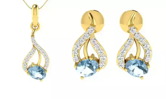 Earring Pendant Set 3dm STL OBJ FBX Render Details