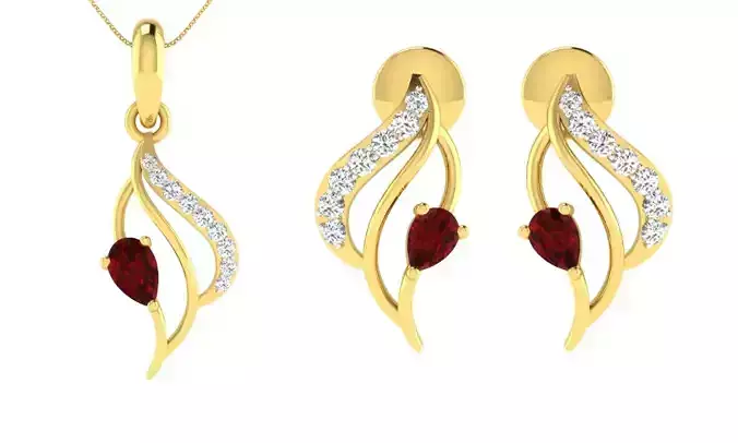 Earring Pendant Set 3dm STL OBJ FBX Render Details