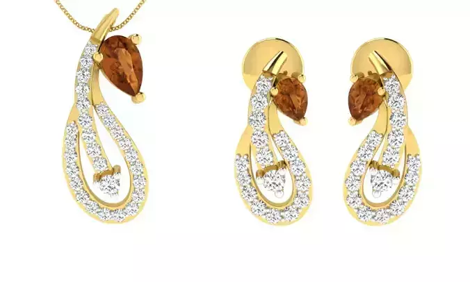 Earring Pendant Set 3dm STL OBJ FBX Render Details