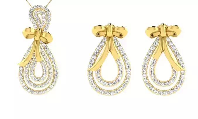 Earring Pendant Set 3dm STL OBJ FBX Render Details