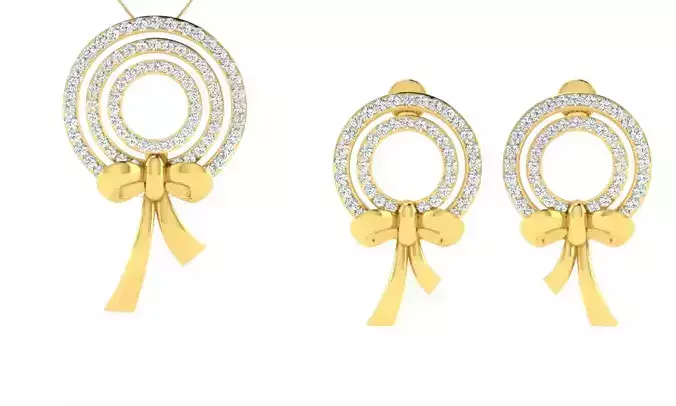 Earring Pendant Set 3dm STL OBJ FBX Render Details 3D print model