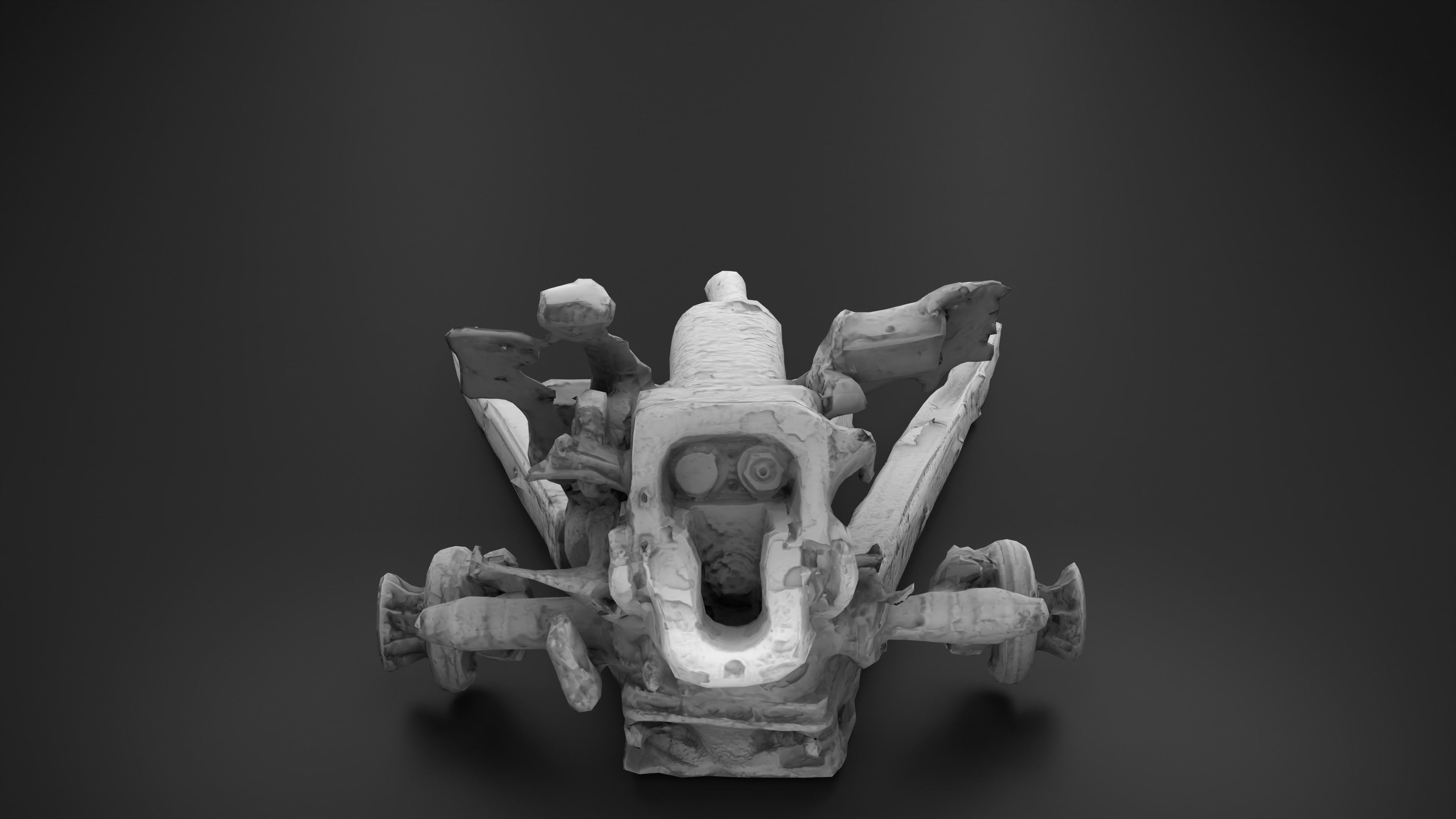 Destroyed Towed Howitzer D-30A 122mm Photoscan PBR Game Ready Low-poly 3D model_25