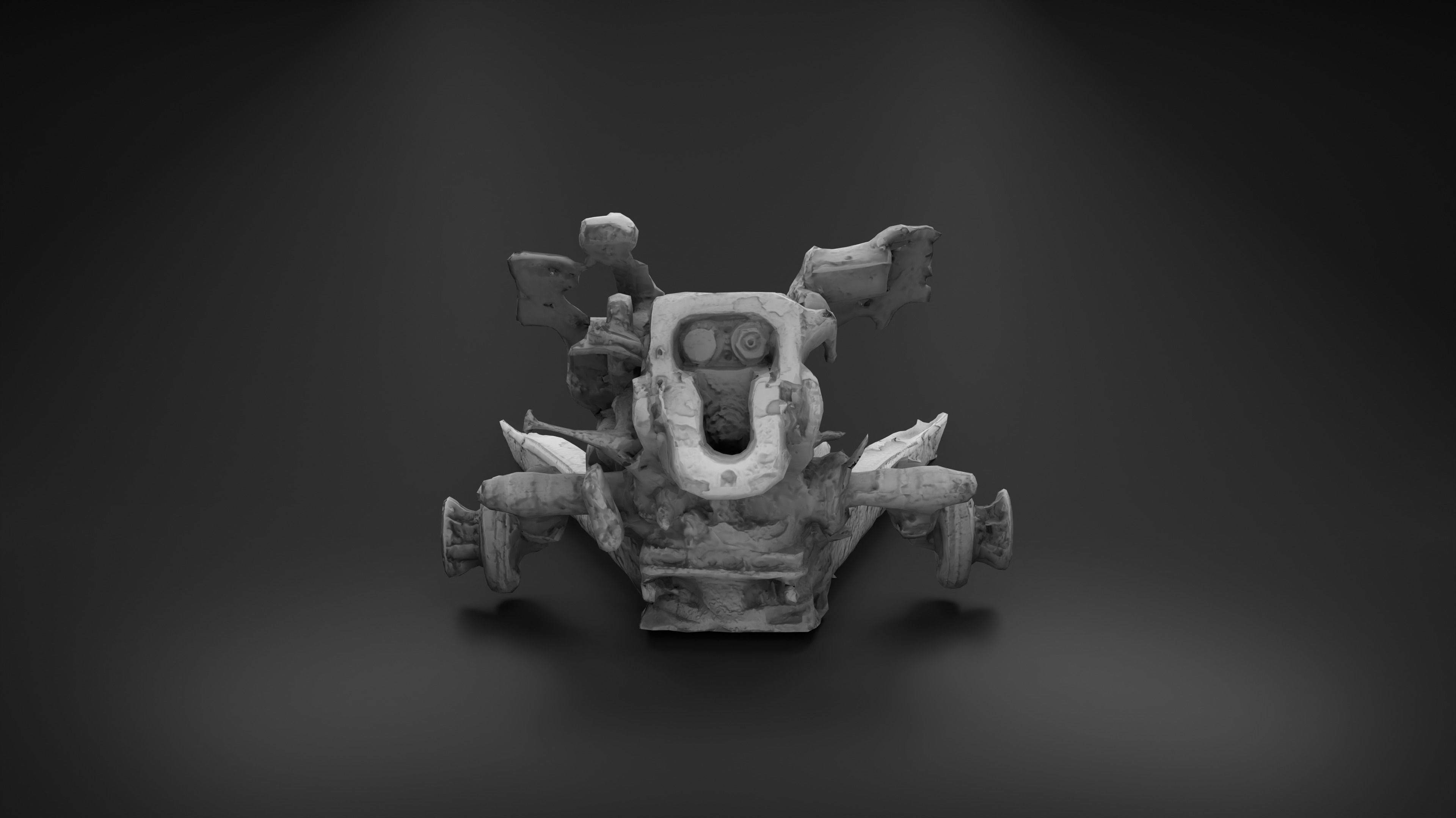 Destroyed Towed Howitzer D-30A 122mm Photoscan PBR Game Ready Low-poly 3D model_13