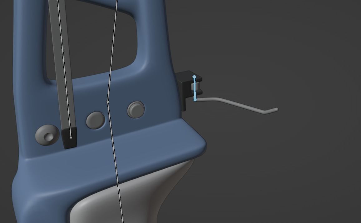 Olympic Recurve Bow - Rigged Low-poly 3D model_9