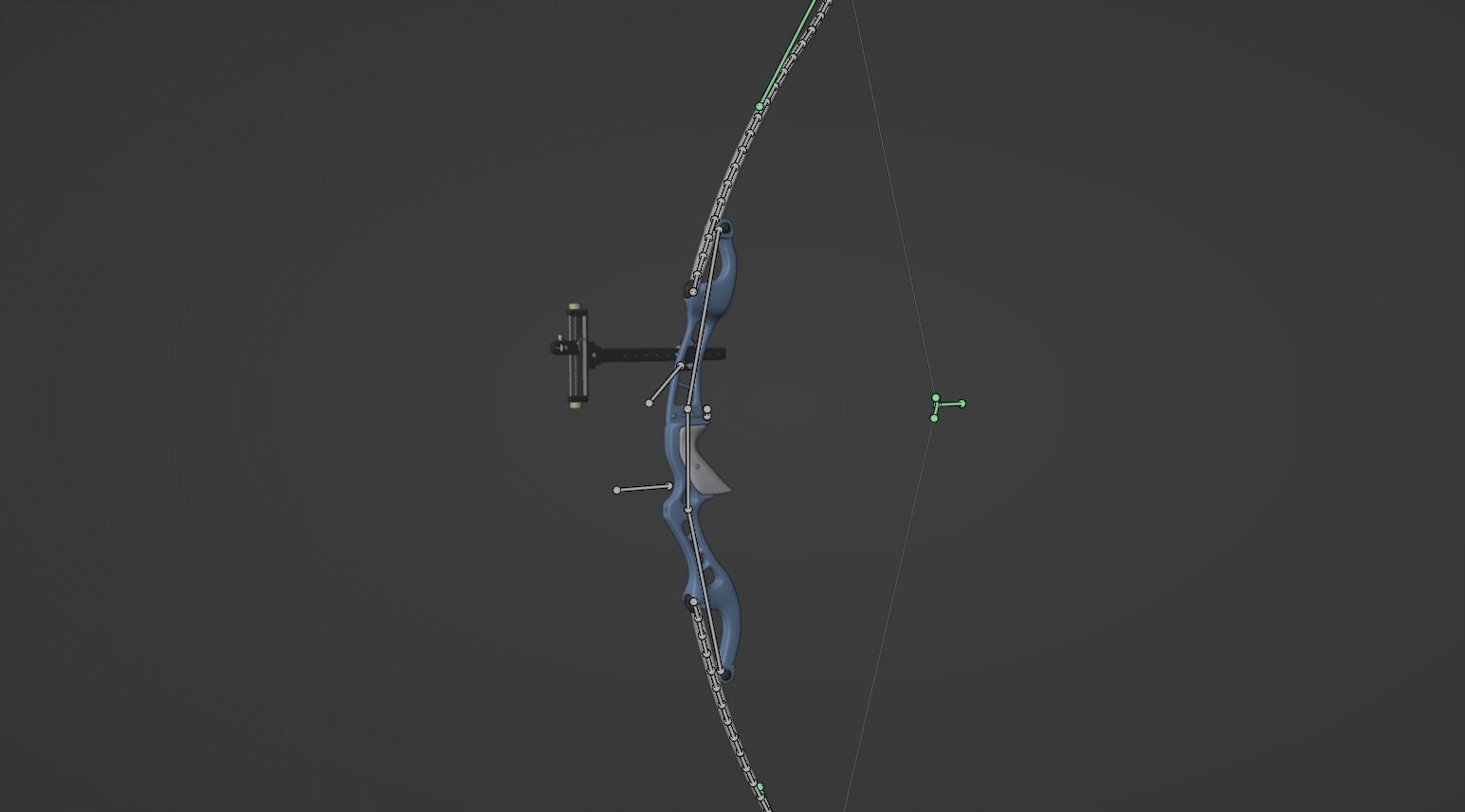 Olympic Recurve Bow - Rigged Low-poly 3D model_8