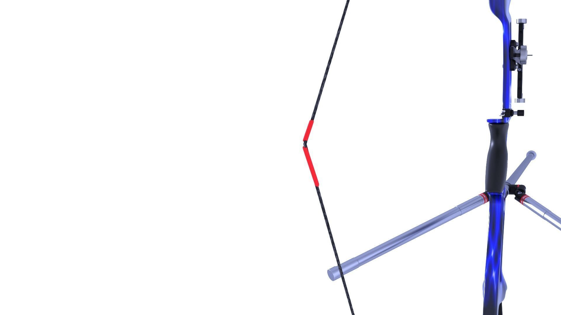 Olympic Recurve Bow - Rigged Low-poly 3D model_6