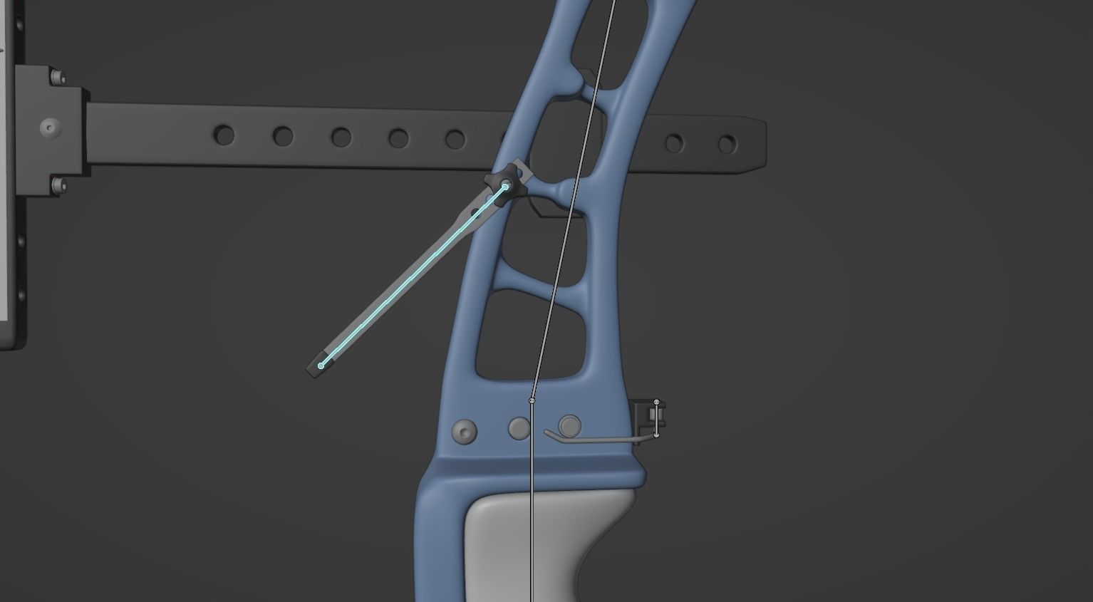 Olympic Recurve Bow - Rigged Low-poly 3D model_10