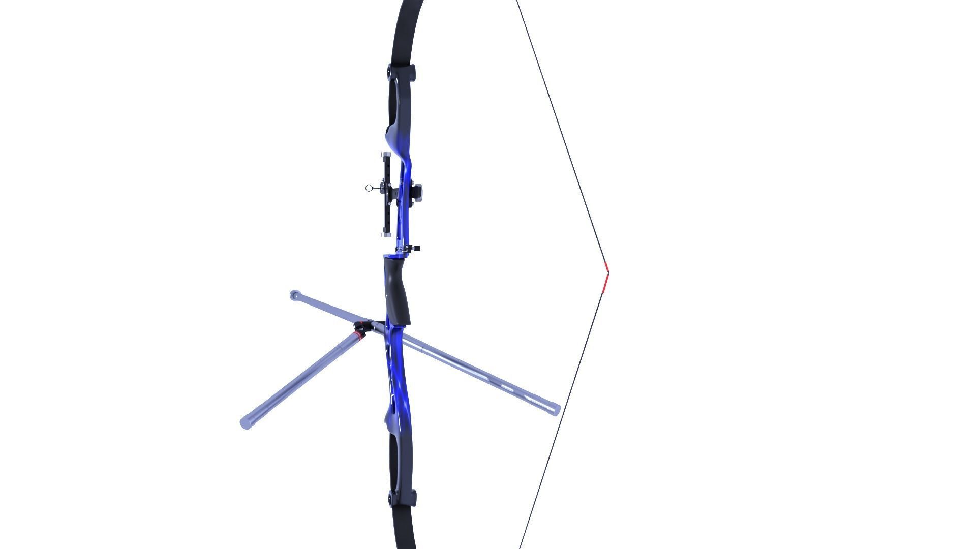 Olympic Recurve Bow - Rigged Low-poly 3D model_7