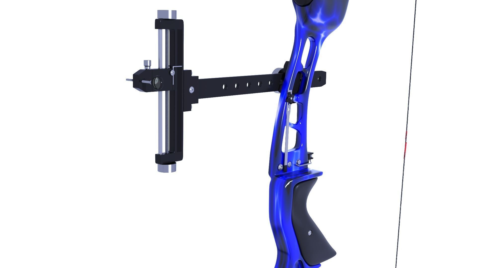 Olympic Recurve Bow - Rigged Low-poly 3D model_1