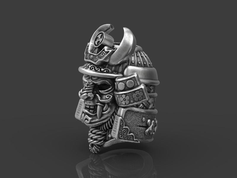 Samurai head bead mask 3d model for 3d printing 3D print model 3D print model_3