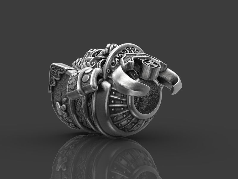 Samurai head bead mask 3d model for 3d printing 3D print model 3D print model_17